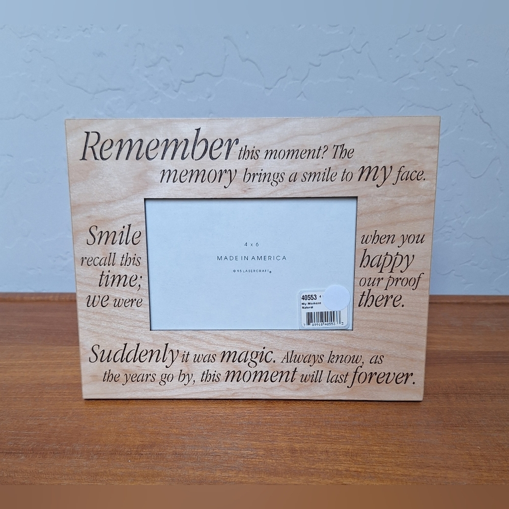 Solid Wood Picture Frame 4x6 Photo Engraved Vintage Gift USA Made NEW